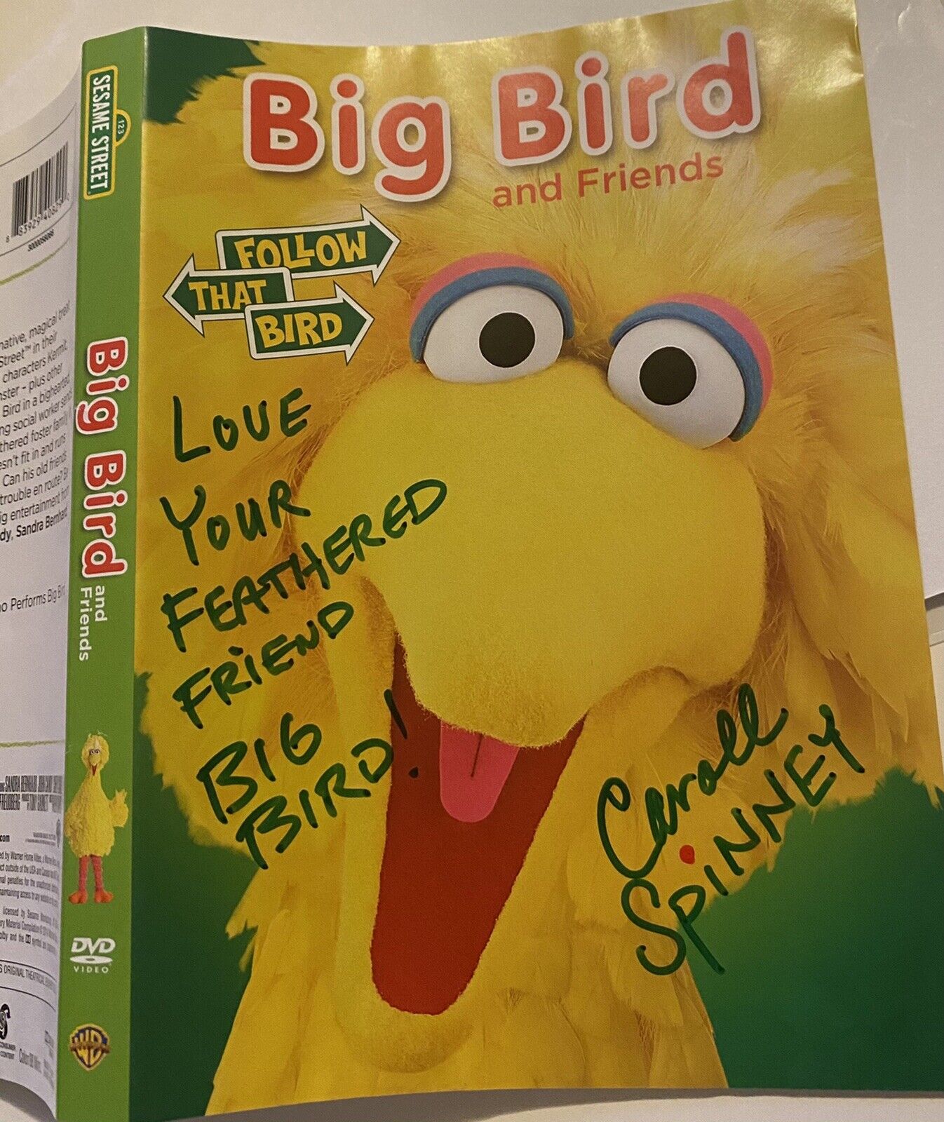 Caroll Spinney SIGNED Autographed Dvd Follow That Bird Big Bird Oscar