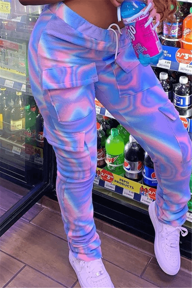 Fashion Casual Skinny Print Trousers