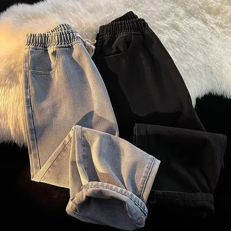 Men's Jeans Loose Straight Retro Wide Leg Pants