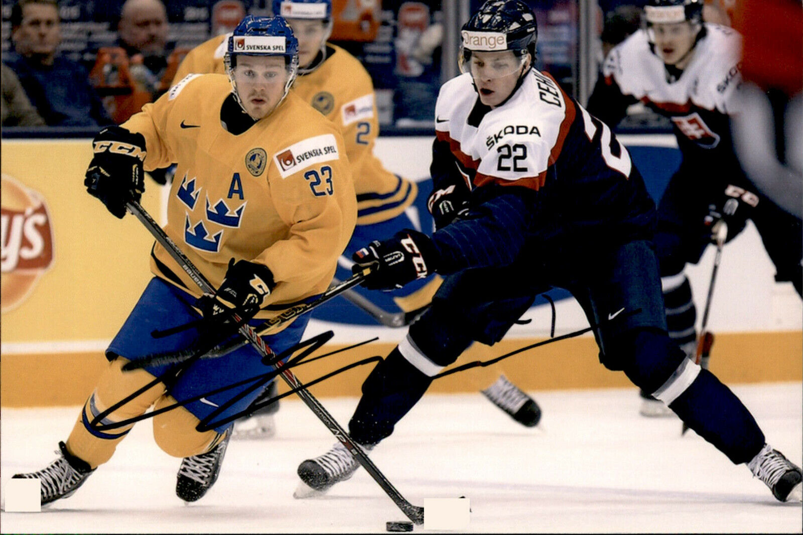 Lucas Wallmark SIGNED autographed 4x6 Photo Poster painting TEAM SWEDEN / CHICAGO BLACKAHWKS