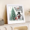 5D DIY Partial Special Shaped Drill Diamond Painting Xmas Snowman Decor With Frame Kit 18x18cm