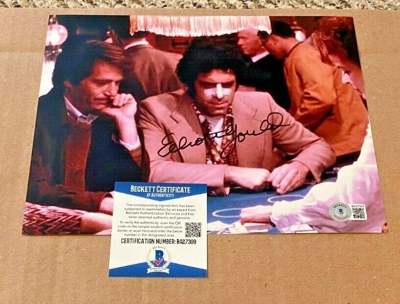 ELLIOTT GOULD SIGNED CALIFORNIA SPLIT 8X10 Photo Poster painting BECKETT CERTIFIED BAS