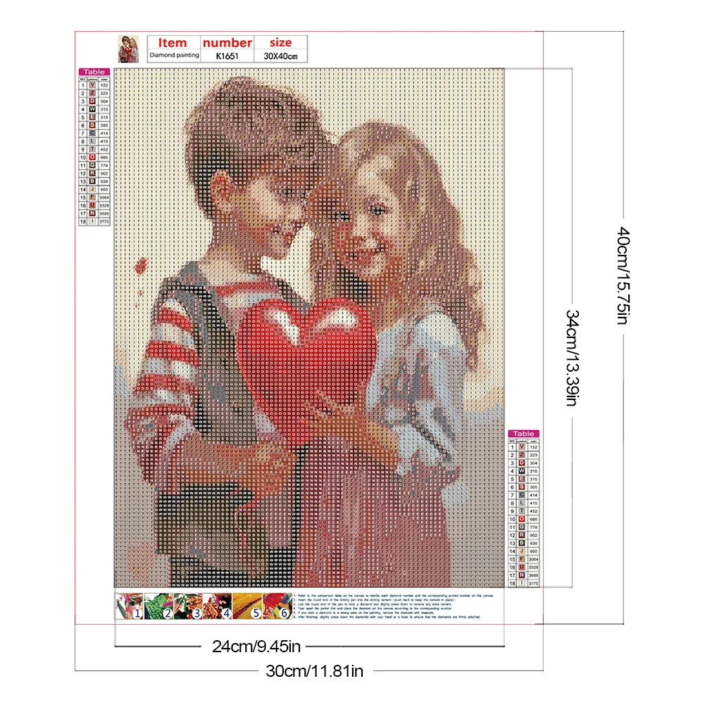 Diamond Painting - Full Round Drill - Kid Sweet Couple(Canvas|30*40cm)