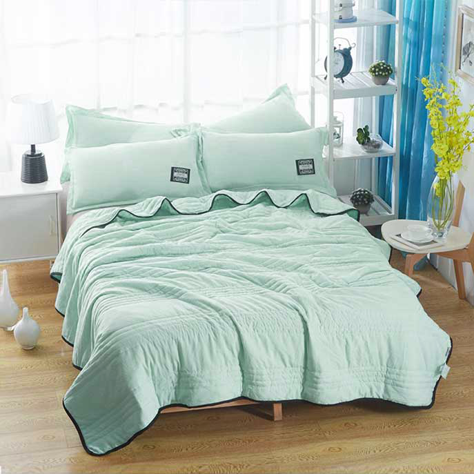 Details about   2020 Summer Washed Silk Pure Color Blanket Air Conditioner Quilt Cover Bed Top 