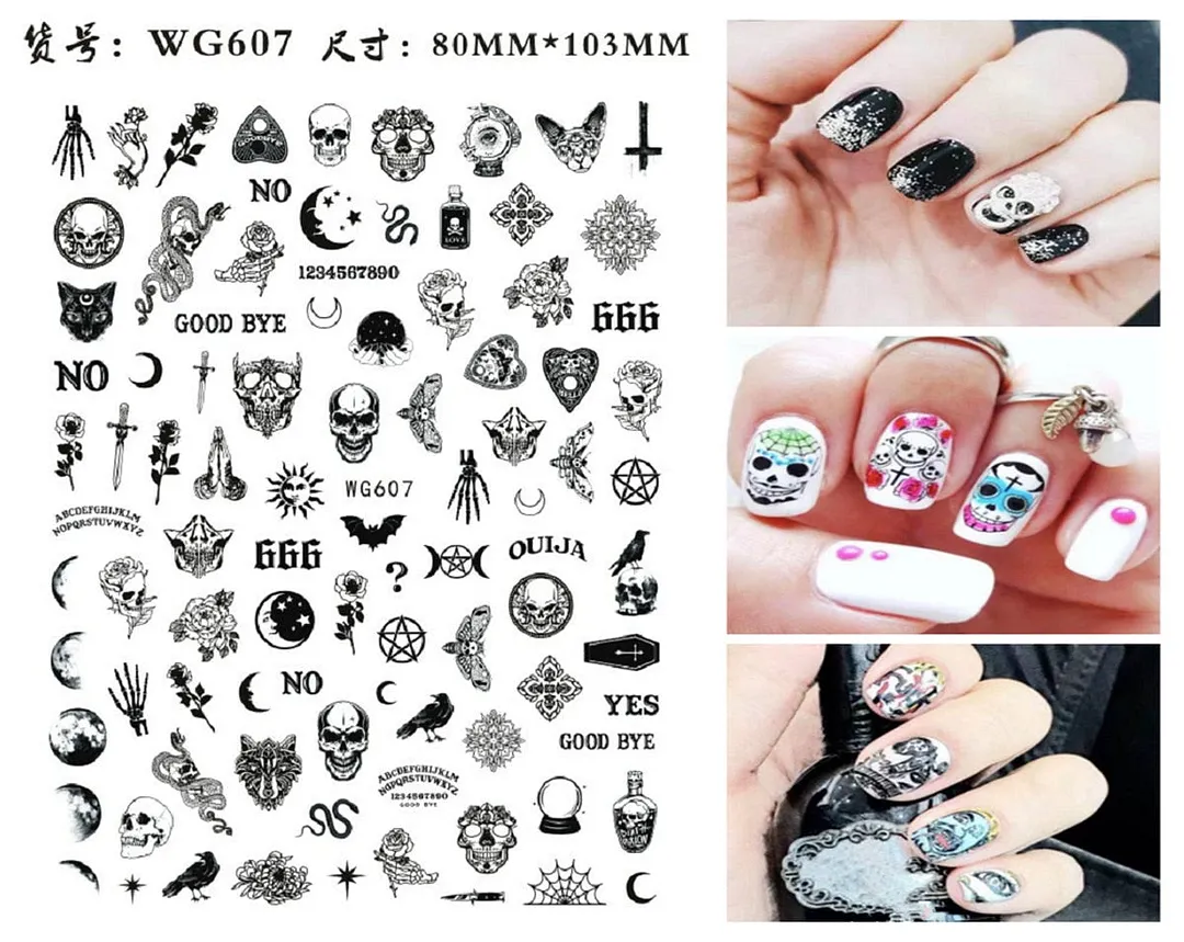 3D Dragon Snake Design Nail Stickers Colorful Dragons Slider Decals Lady Love Nail Art Gel Polish Decal Tattoo Decorations-Nail Inspo