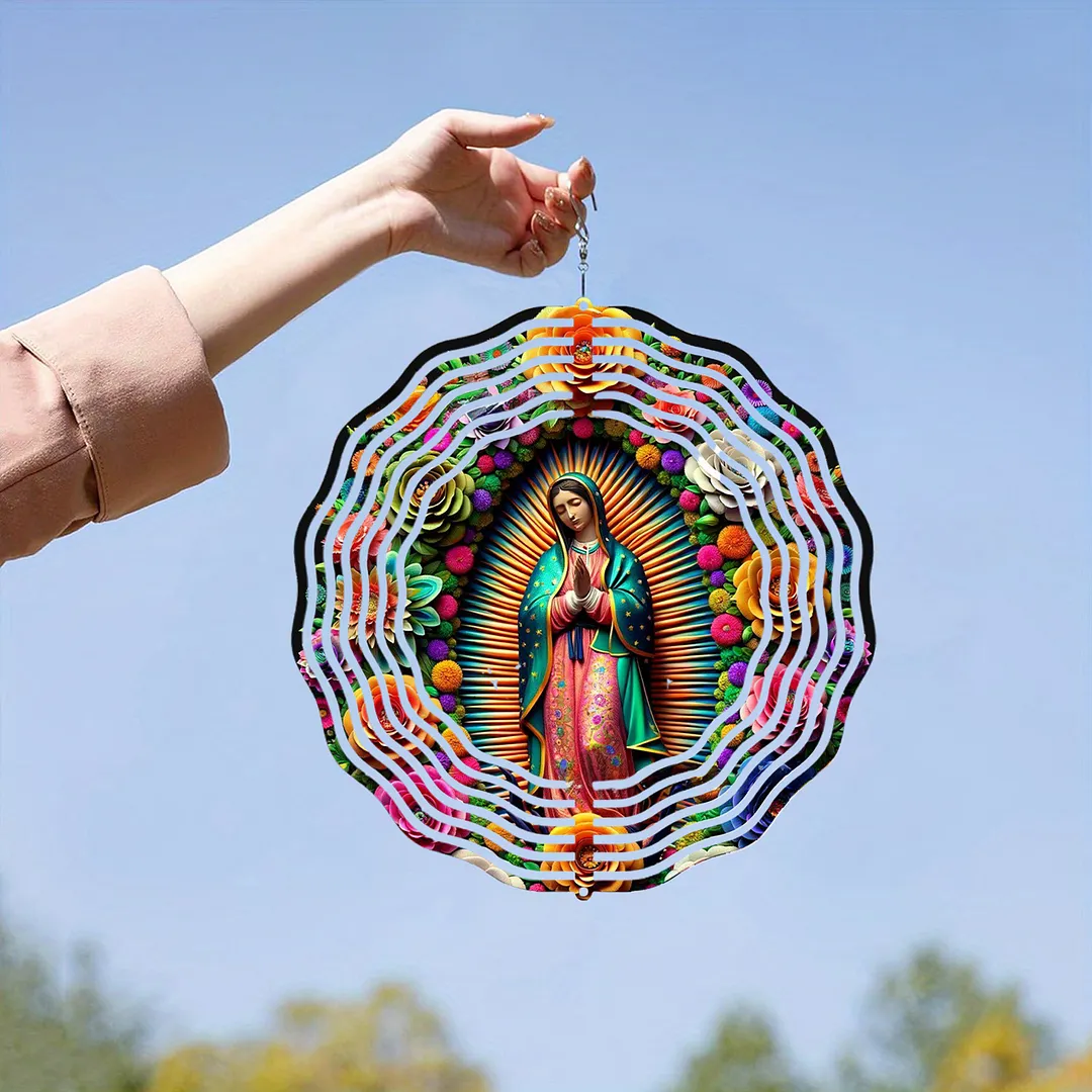 3D Hanging Wind Spinner 360 Degree Rotating 10-Inch Garden Wind Spinners Hanging Wind Catcher Art Gift for Home Garden Halloween Christmas (Jesus)