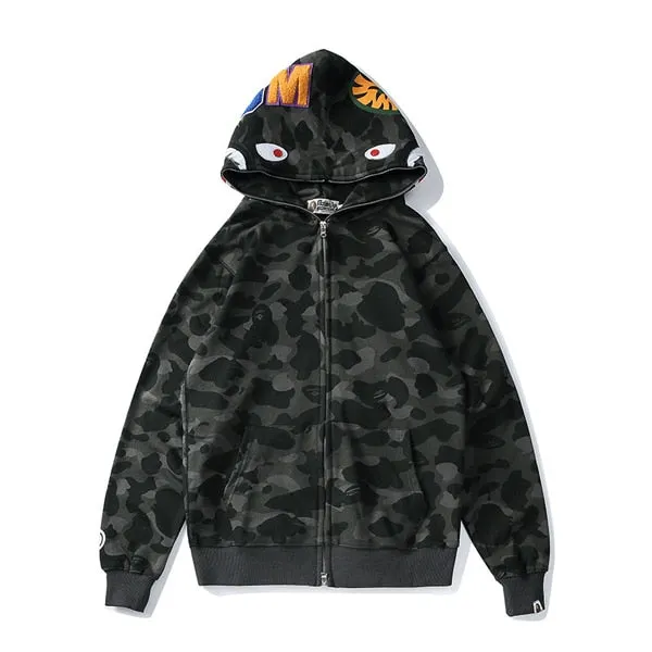 JESSIC Camouflage Classic Sweater Thin Zipper Hoodie Couple Sweater Zip Hoodie Women Jacket Coat 2021 New
