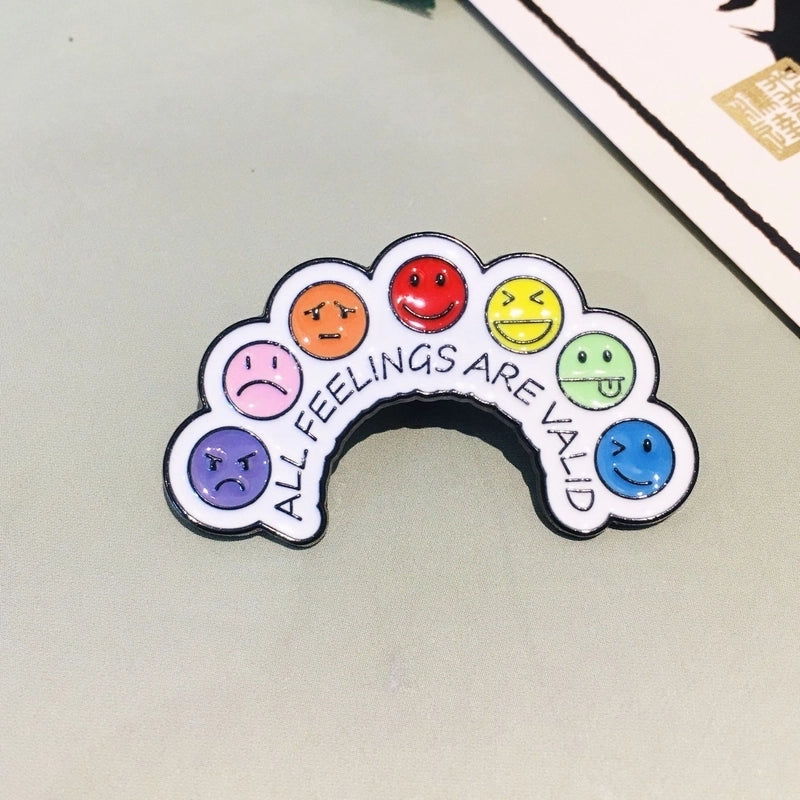 Mood Conversion Brooch Personality Slidable Social Power Expression Metal Badge Women’s Jewelry Accessories Pin