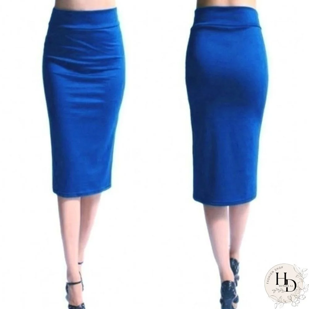 Summer Women Office Elastic Pencil High Waist Hip Package Skirt Bodycon Ol Long Skirts