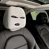 Halloween Spoof Face Funny Car Headrest Cover Decoration for Most Cars (White)