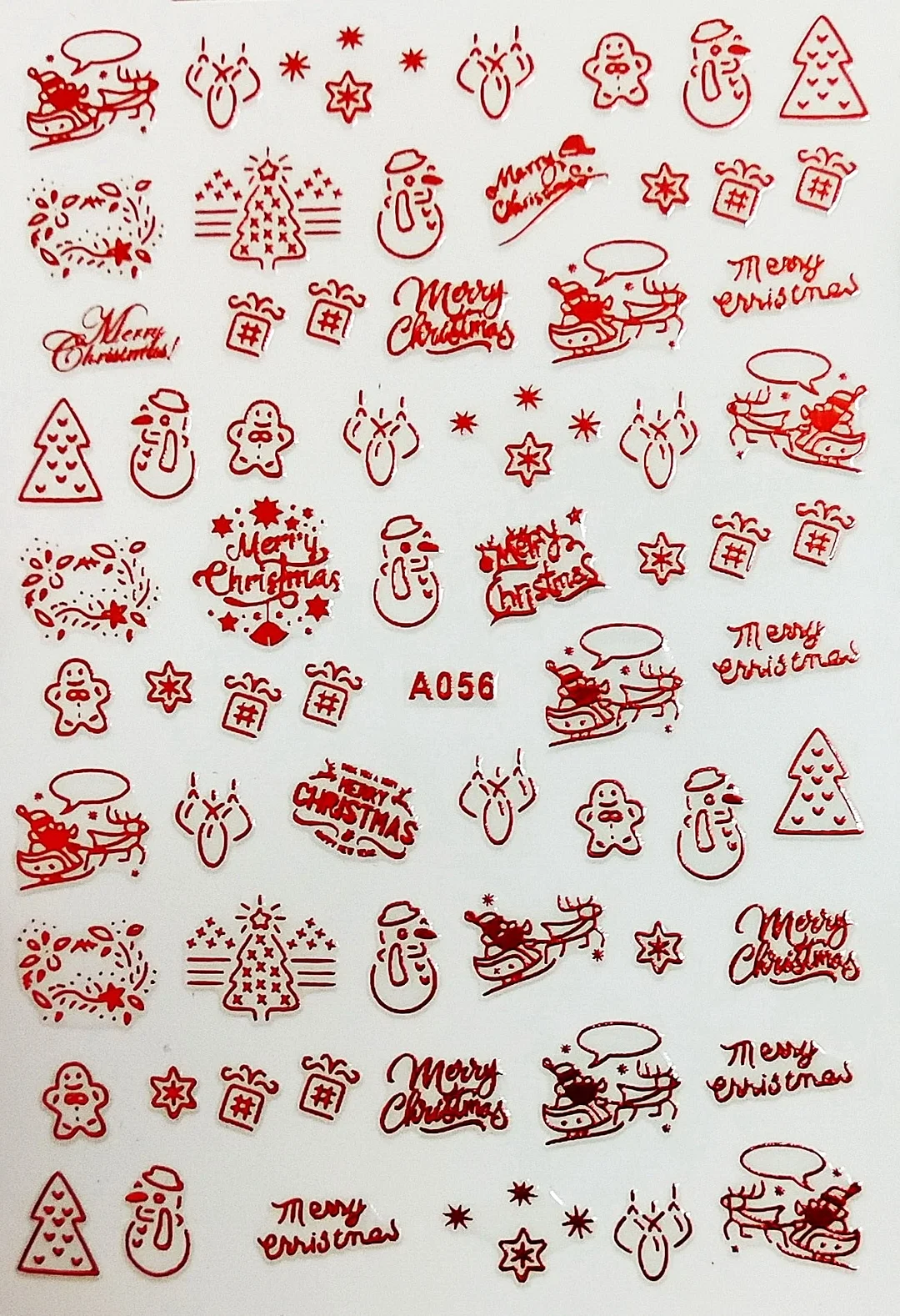 Merry Christmas 3D Elk Nail Art Decals Nail Sticker Manicure Red Laser Gold Silver White Snow Sticker for Nail Design Decoration-Nail Inspo