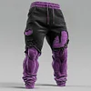 Men's Christmas Season Muscle Line Contrast 3D Print Distressed Sweatpants by Inlyline