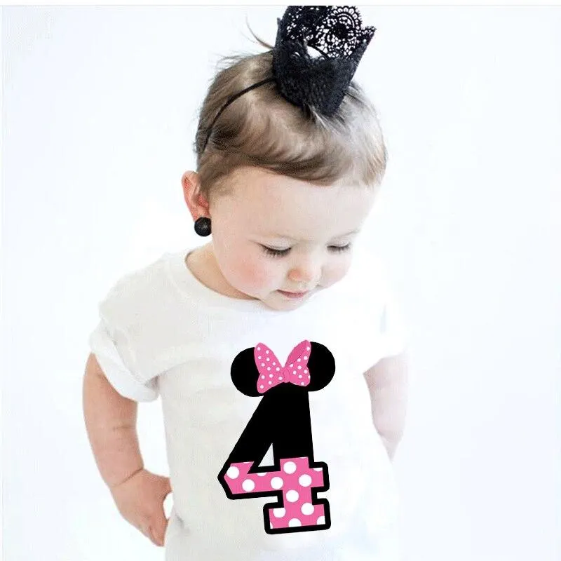 Dots Mouse Print Boy's T-shirts Cartoon Girls Tees Short Sleeve Summer Tops Boys Clothes Cute Kids Children Tshirt Clothing