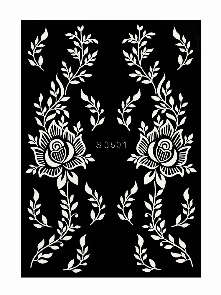 Sdrawing Drawing Henna Template for Hand Henna Tattoo Stencil Flower Tattoo Design for Women Wedding Festival Party Tatoo Tools
