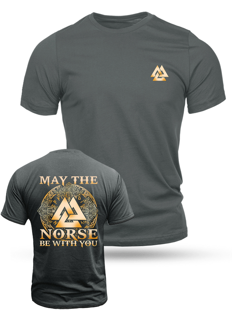 Men's May The Norse Be With You Print Casual Short Sleeve T-shirt