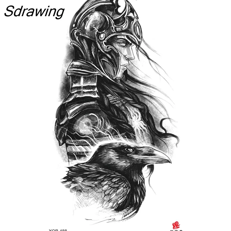 Sdrawing Waterproof Lasting Temporary Tattoo Flower Arm Tattoo Stickers Dark Hot Girl Snake Tiger Lion Fake Tattoo for Women Gifts 328-0