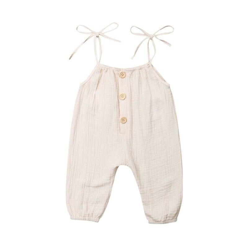 2019 Baby Summer Clothing Toddler Infant Baby Girl Wide Romper Jumpsuit Solid Outfit Sleeveless Sunsuit Cotton Spaghetti Clothes