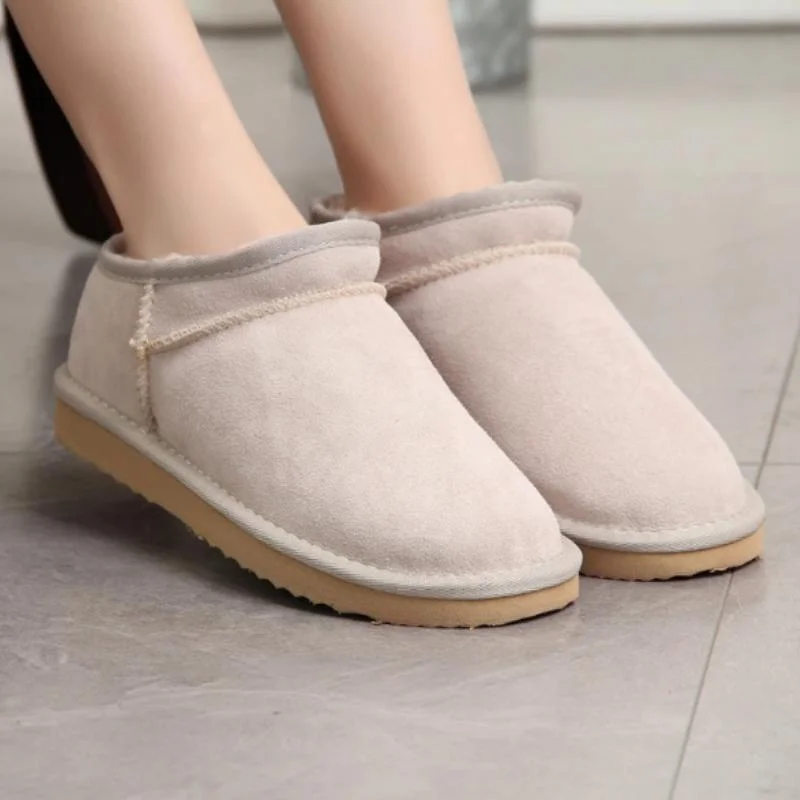 Classic Style Warm Plush Slip-on Ankle Boots
