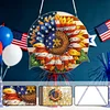 Diamond Painting Single-Sided Acrylic Sunflower and Flag Hanging Pendant Sun Catcher for Home Garden Wall Door