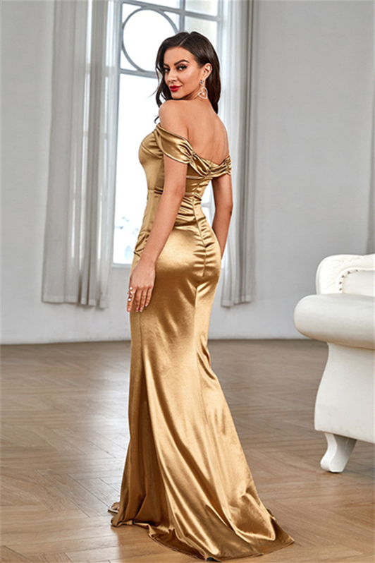 Luluslly Off The Shoulder Evening Dress Mermaid Slit Long 