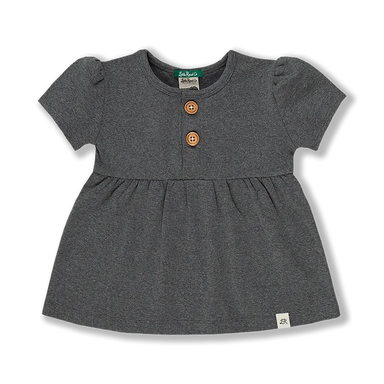 Charcoal Short Sleeve Peplum Tee