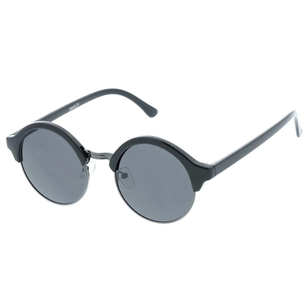 Classic Semi-Rimless Metal Nose Bridge P3 Round glasses 47mm