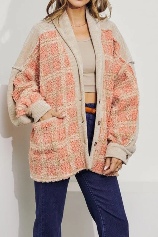 Pink Long Sleeve Panel Jacket