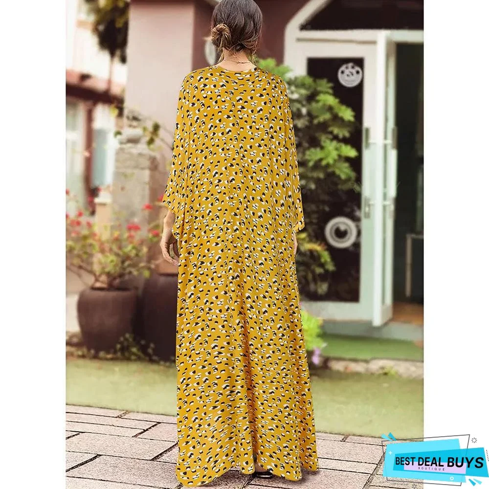 New Women's Summer Loose Wave Point Large Skirt Irregular Dress