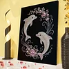 DIY Pearl Painting Love Dolphin for Home Wall Decor with Frame(40x30cm)