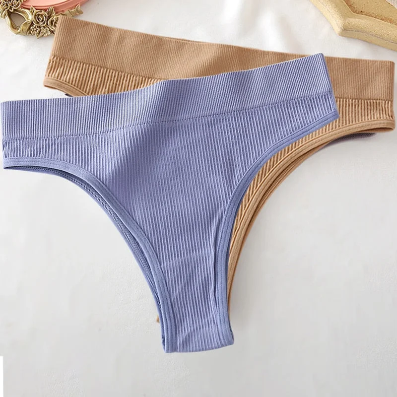 Seamless Women Pantys Girls Thongs High Waisted Soft Woman Briefs Fashion 6 Solid Colors S-XL Sexy Underpants For Women New