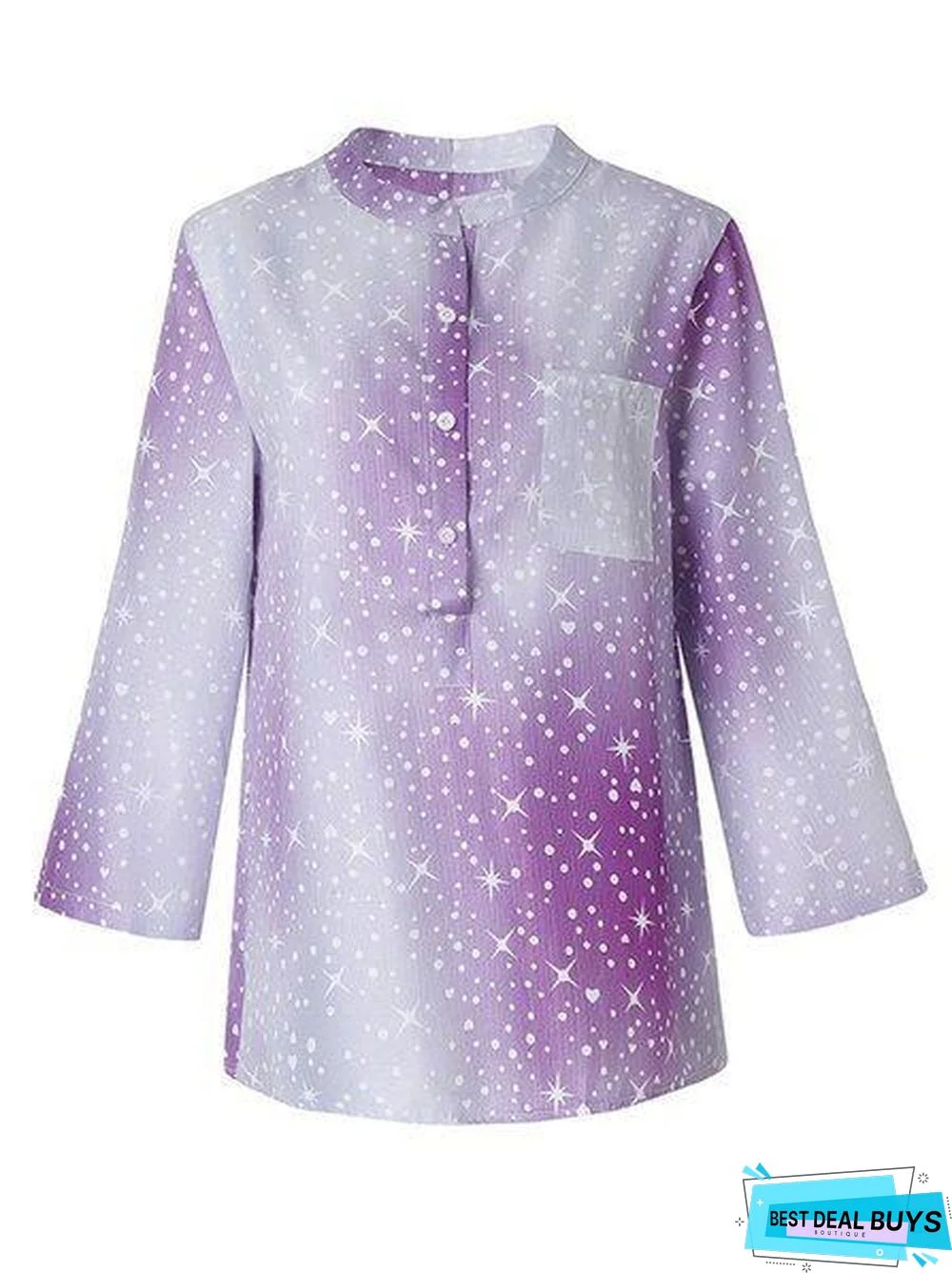 Long Sleeve Pockets Printed Shirts