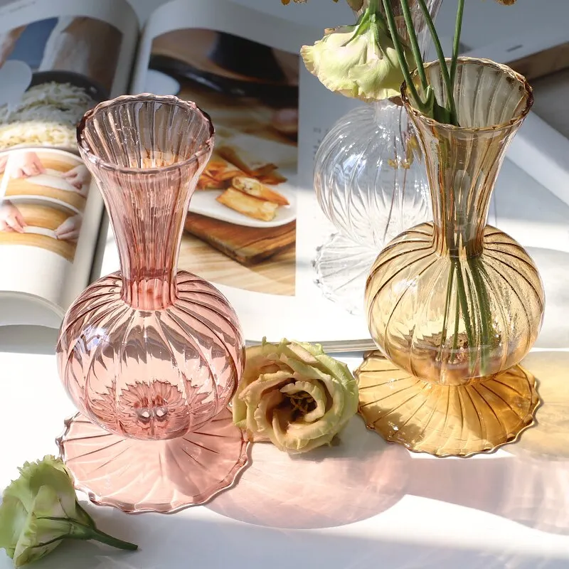 Creative Glass Vase Nordic Home Decoration Home Vase Living Room Desktop Decor Transparent Hydroponic Vase Wedding Table Decor