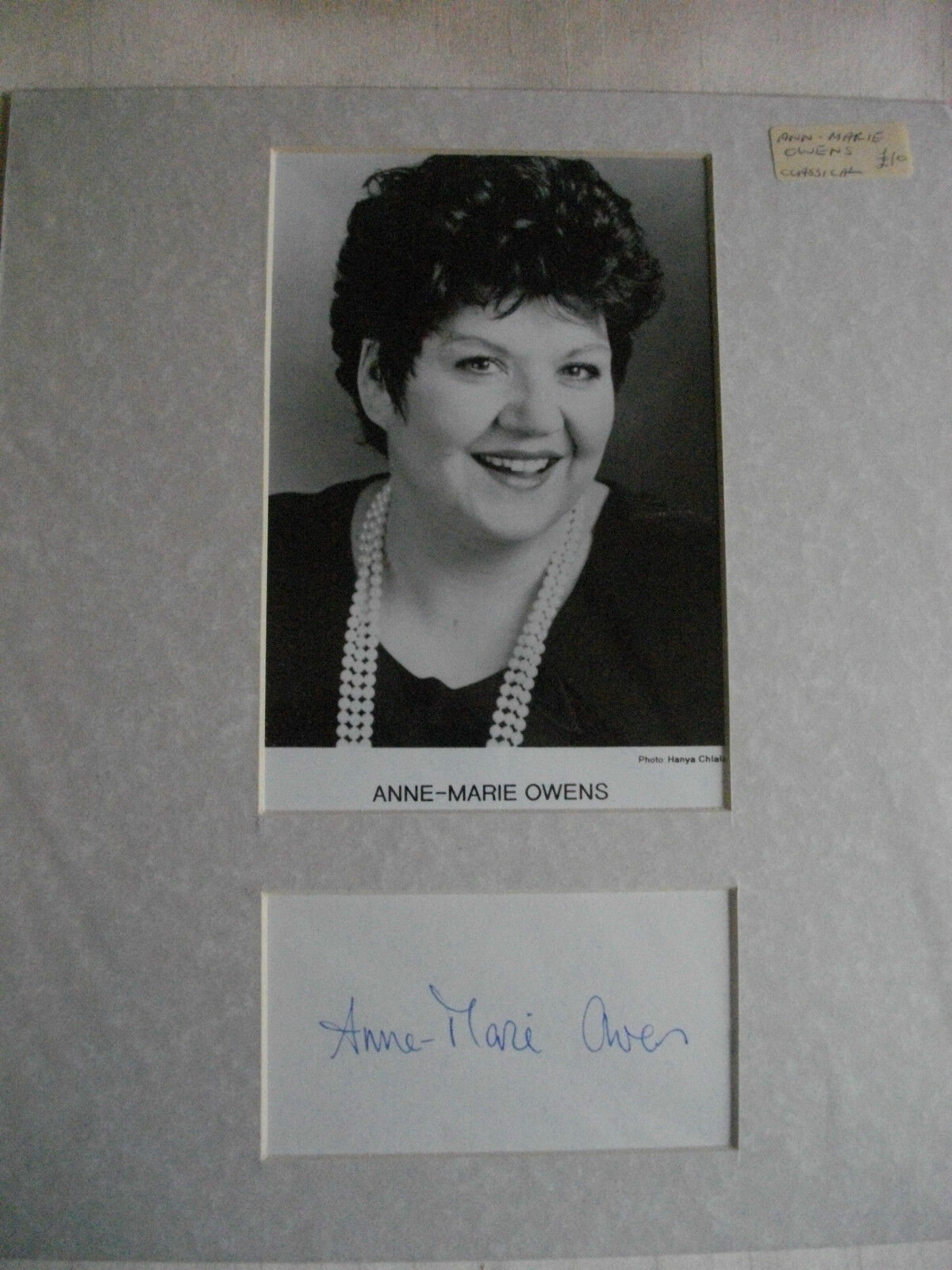 ANNE MARIE OWENS AUTOGRAPH CLASSICAL SINGER, OPERA