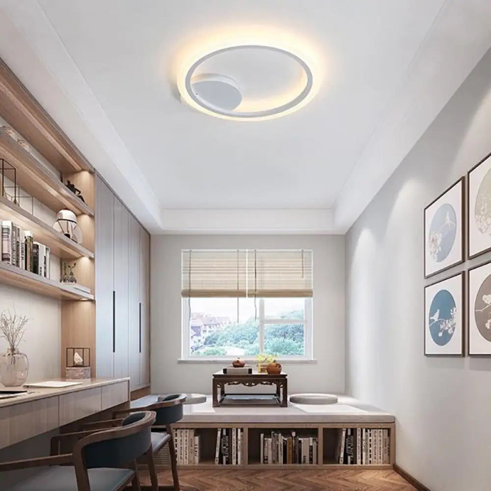 Modern Acrylic Light Ring Fixture For Bedroom Ceiling &ndash; Unique White Lighting (1/2/3 Lights