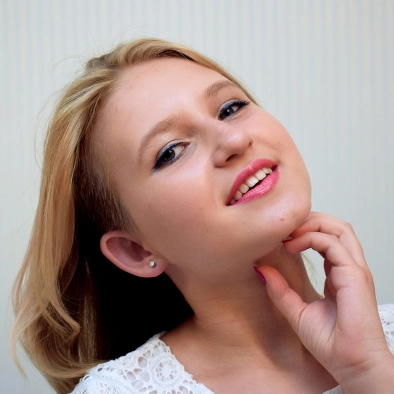 925 Sterling Silver Silver ZIRCON Round EARRINGS Stud Earrings