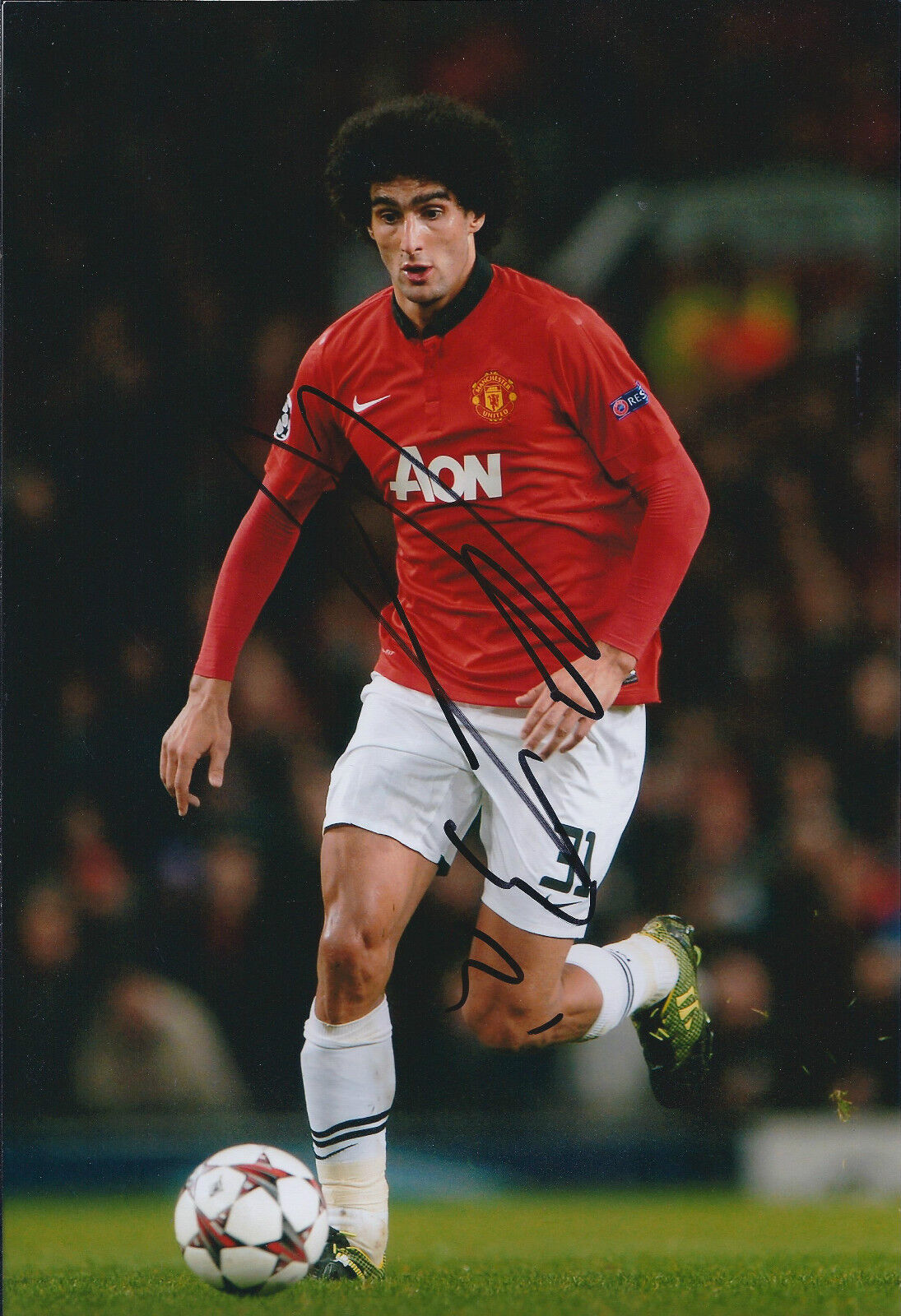 Marouane FELLAINI Signed Autograph Photo Poster painting AFTAL COA Manchester United Belgium