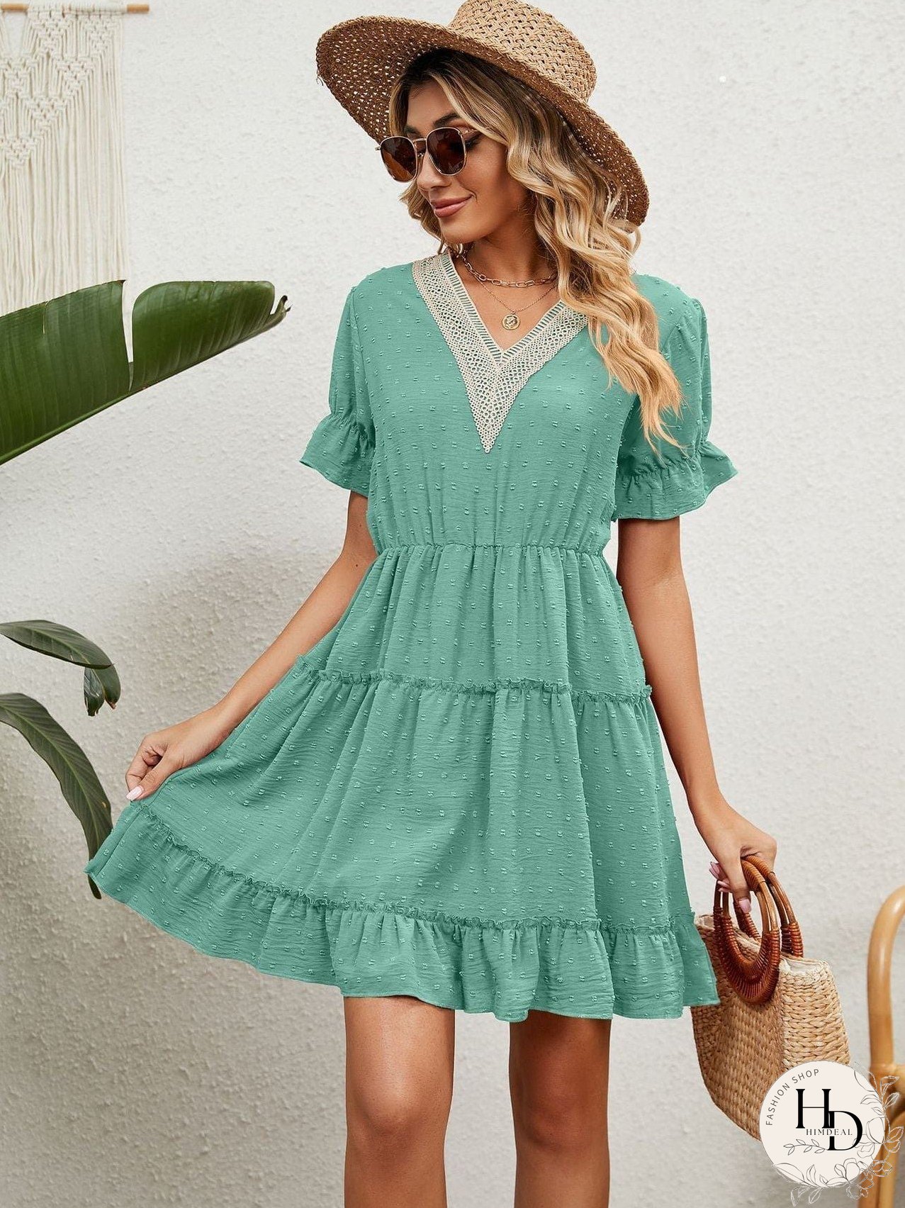 Relaxed Fit V-Neck Summer Dress