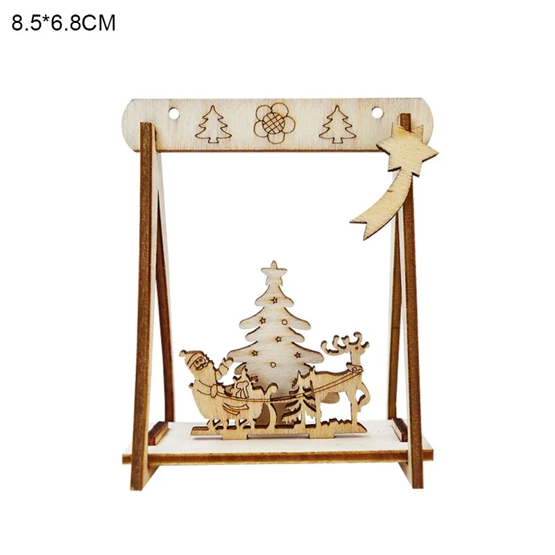 Wooden Reindeer Christmas Decoration DIY Wood Crafts Xmas Ornaments for Christmas Party Home Table Decorations New Year 2020