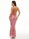 Evening Wrap A-Line Backless Embroidered V-Neck Maxi Dress