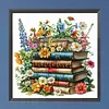 Piles de livres de fleurs 5D kits de peinture en diamant &agrave; perceuse carr&eacute;e compl&egrave;te DIY pour adultes d&eacute;butants d&eacute;coration int&eacute;rieure peintures de diamants 35x35cm