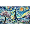 Tour Eiffel en perceuse ronde &agrave; ressort peinture diamant-70*40cm (grande taille)