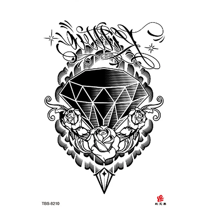 Sdrawing Temporary Tattoo Sticker Dark Snake Tattoos Flower Tatoos Body Art Geisha Water Transfer Clavicle Arm Fake Tatto