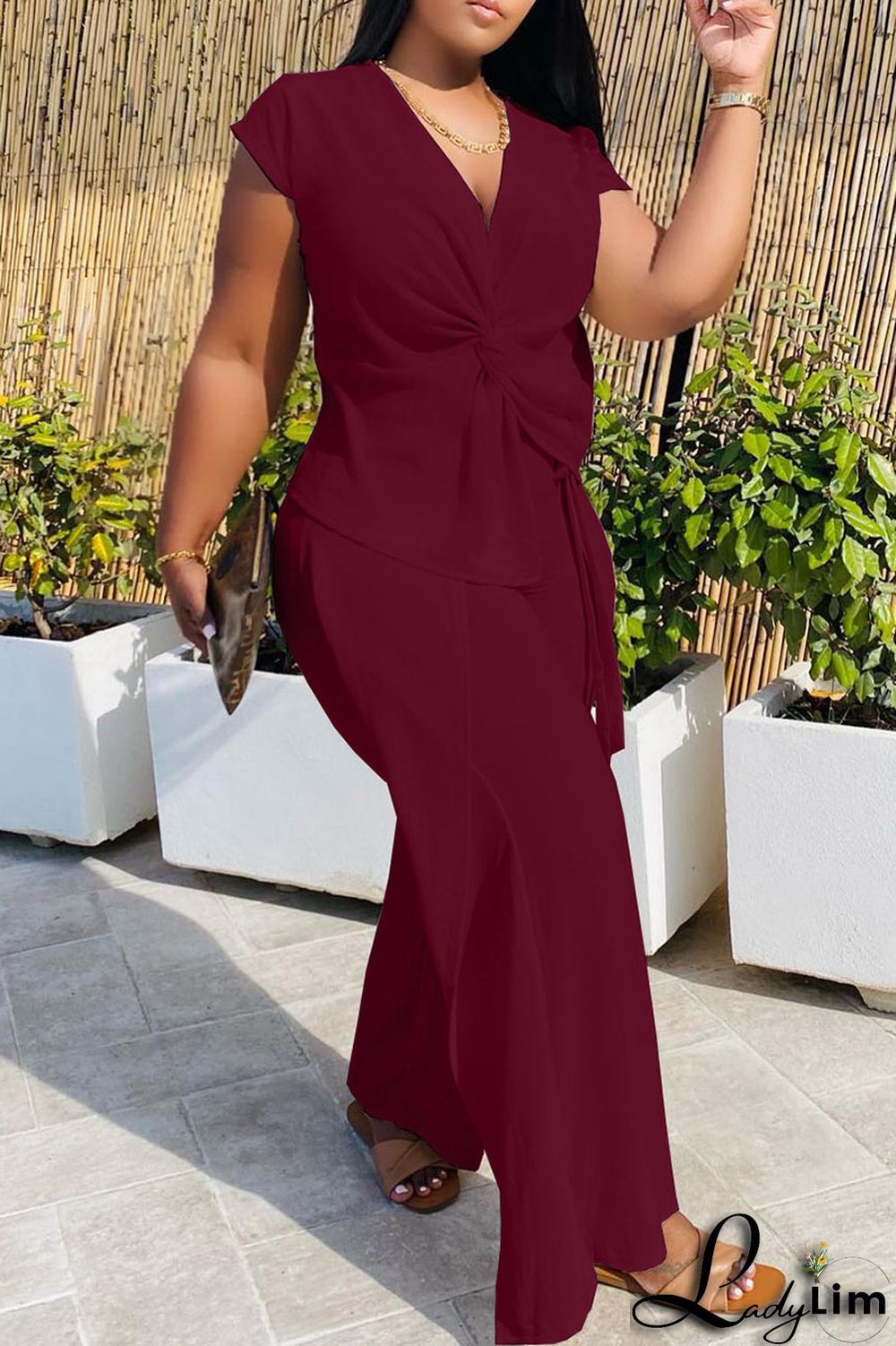 Black Fashion Casual Solid Patchwork V Neck Sleeveless Two Pieces