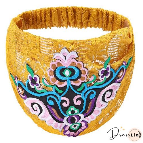 Women's fashion trends in hairband ethnic headdress embroidered hair accessories