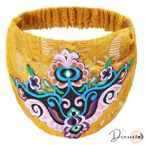 Women's fashion trends in hairband ethnic headdress embroidered hair accessories