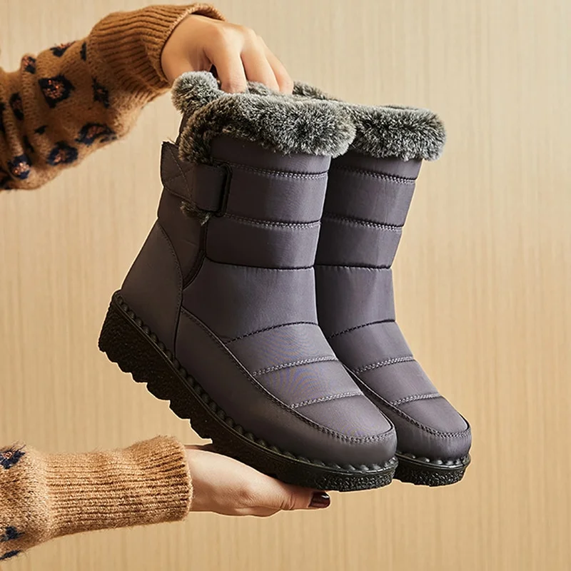 Punklens Shoes Women Keep Warm Snow Boots 2023 Waterproof Non-Slip Cotton Padded Shoes Woman Platform Thicken Plush Ankle Boots