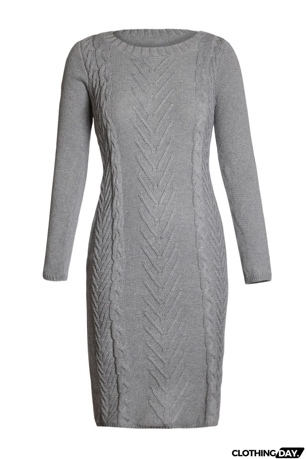 Coffee Womens Hand Knitted Sweater Dress