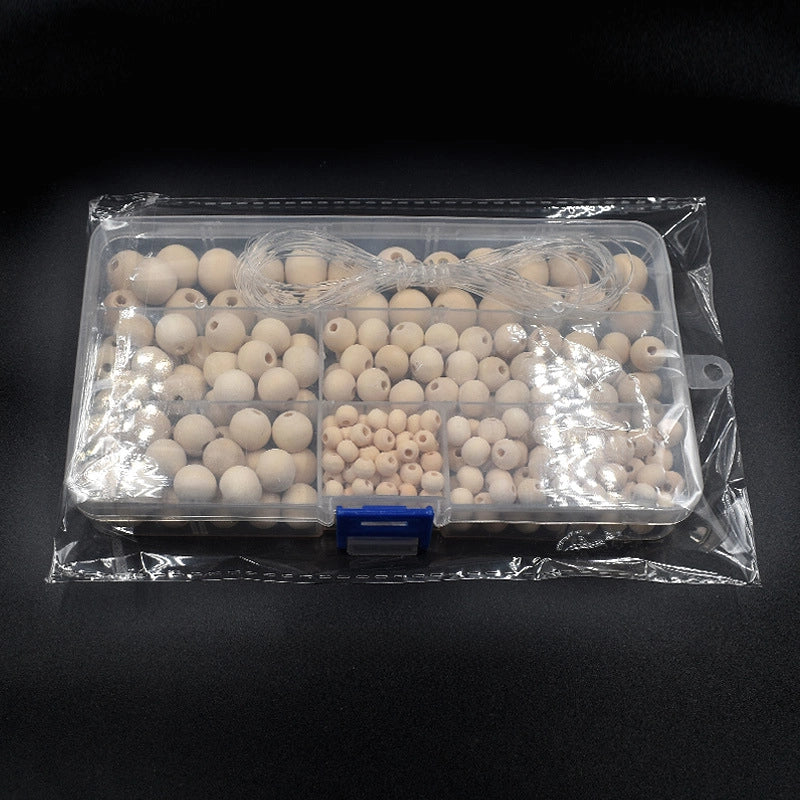 6-14mm Creative DIY Lotus Wood Beads With Storage Box Partition Beaded Loose Beads Buddha Beads With Elastic Line Suit