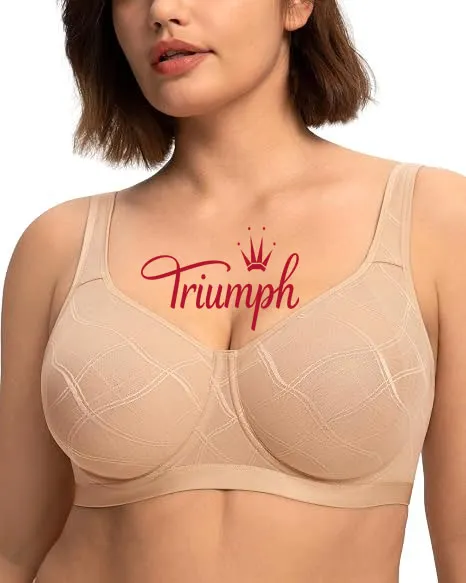 Triumph - (4 buc.) Sutien jacquard pentru femei cu cupe largi și &icirc;ntăritură