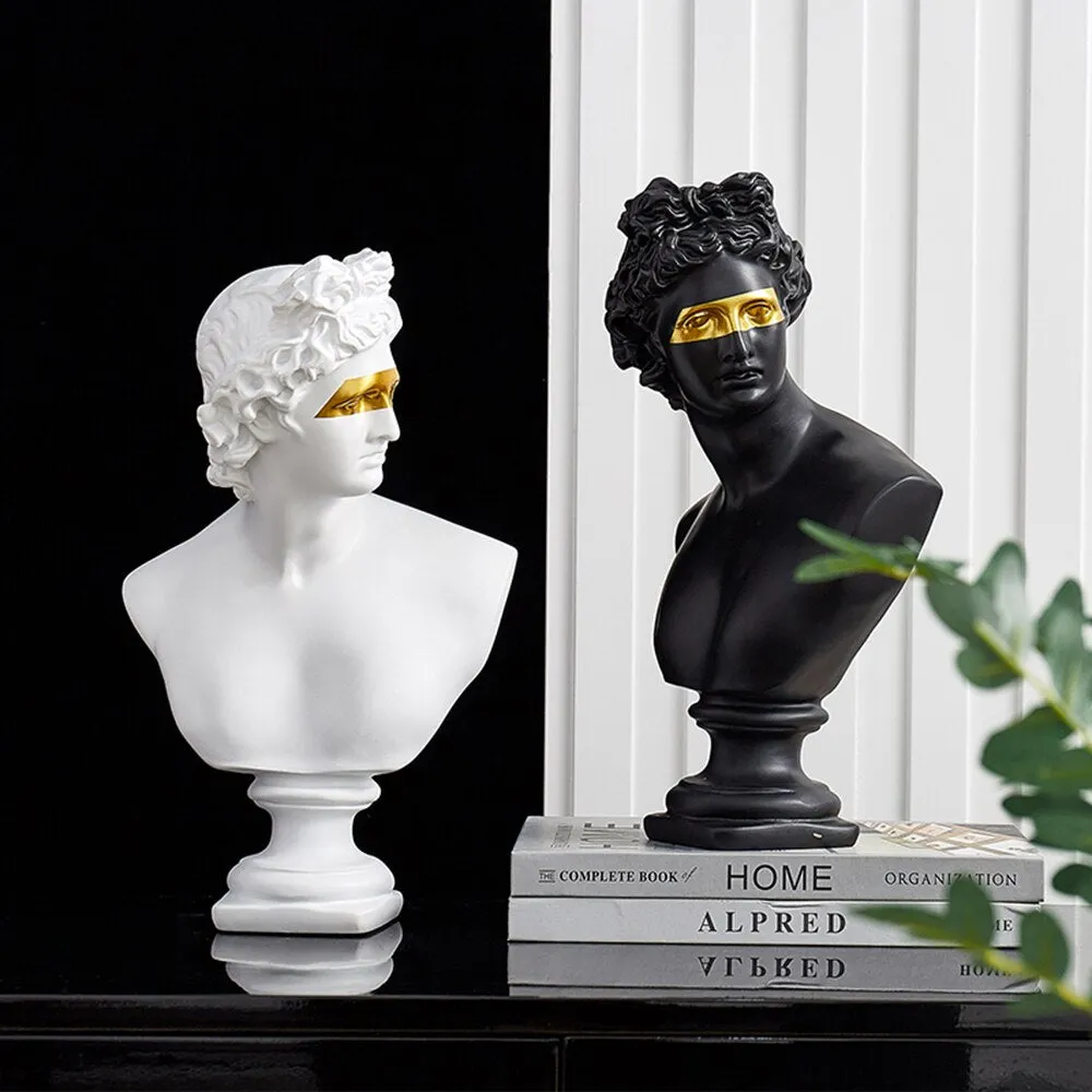 Creative Resin Figure Sculpture Black and White David Sculpture Statue Model Nordic Decoration Home Living Room Decoration